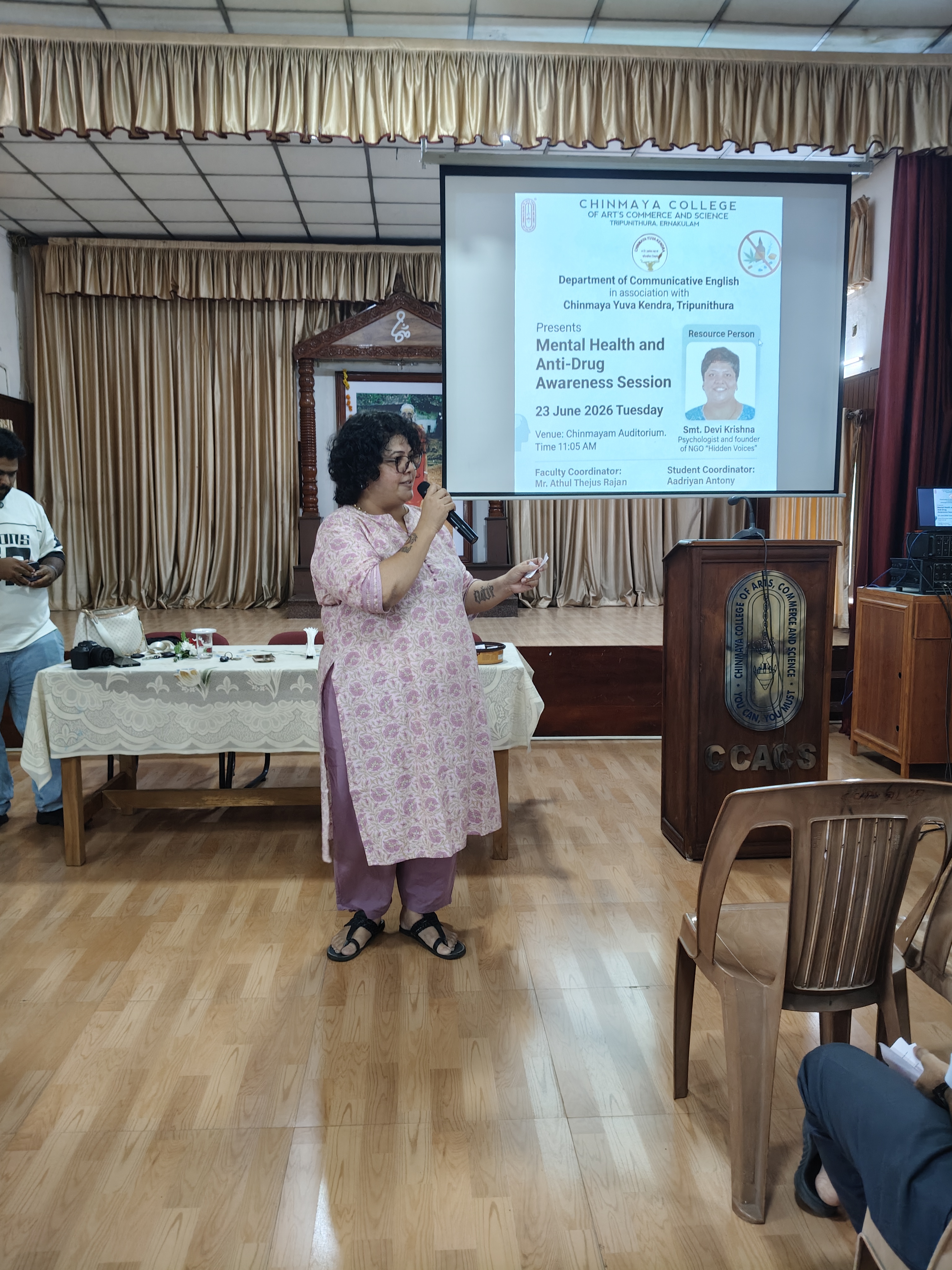 Awareness programme at Chinmaya College